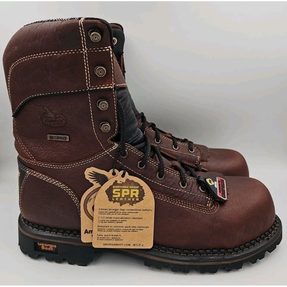 Georgia Boot AMP LT‎ 9" Logger Composite Toe Waterproof EH Men's Size 11.5W
